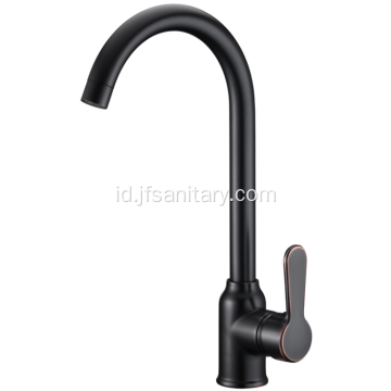 Tunggal pegangan kuningan orb modern faucet dapur hitam